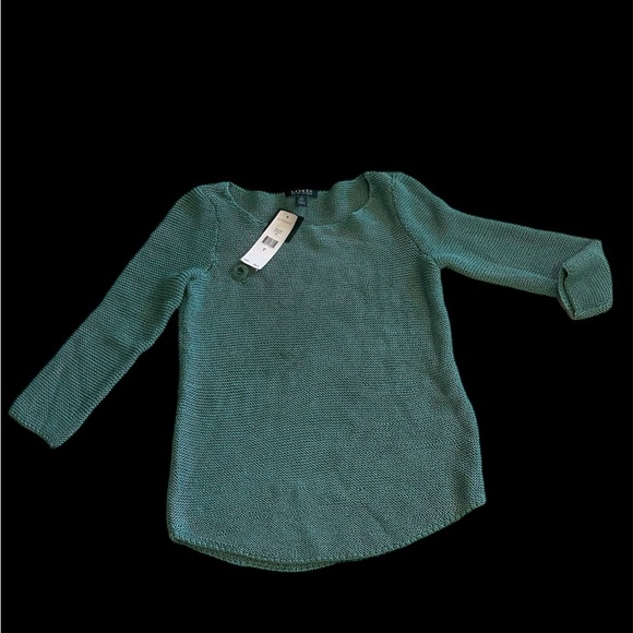 NWT LRL Ralph Lauren Sage Green Loose Knit Sweater Cotton Poly Blend Size Small - Picture 2 of 4